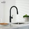 Kibi Hilo Single Handle Pull Down Kitchen Sink Faucet with Soap Dispenser C-KKF2008MB-KSD100MB